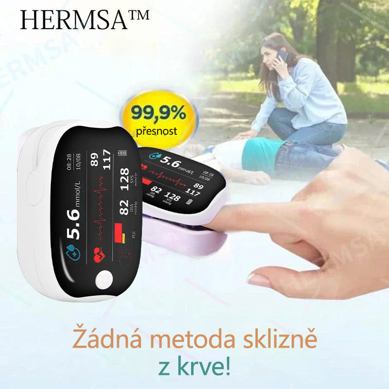 【OFFICIÁLNÍ OBCHOD】💥HERMSA Vysoce přesný multifunkční neinvazivní zdravotnický přístroj (pro monitorování hladiny cukru v krvi, kyslíku v krvi a krevního tlaku) [99,9% přesnost].🌿🌿