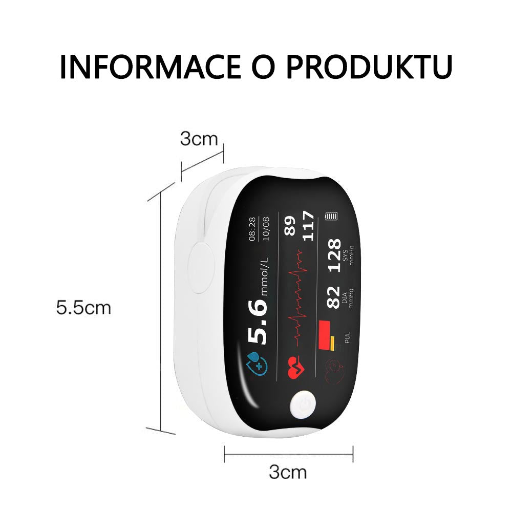 【OFFICIÁLNÍ OBCHOD】💥HERMSA Vysoce přesný multifunkční neinvazivní zdravotnický přístroj (pro monitorování hladiny cukru v krvi, kyslíku v krvi a krevního tlaku) [99,9% přesnost].🌿🌿